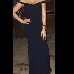 Navy, off the shoulder, mermaid dress